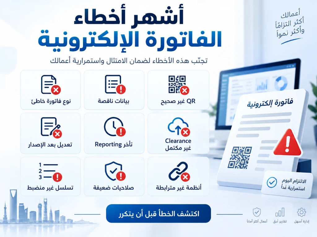 أشهر أخطاء الفوترة الإلكترونية في السعودية ومتطلبات ZATCA
